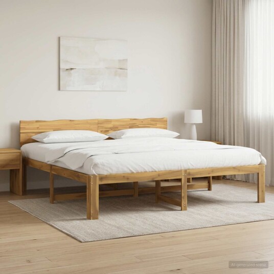 vidaXL Dobbel Sengramme med Hodegjerde ROSTOCK Hvit 180 x 200 cm
