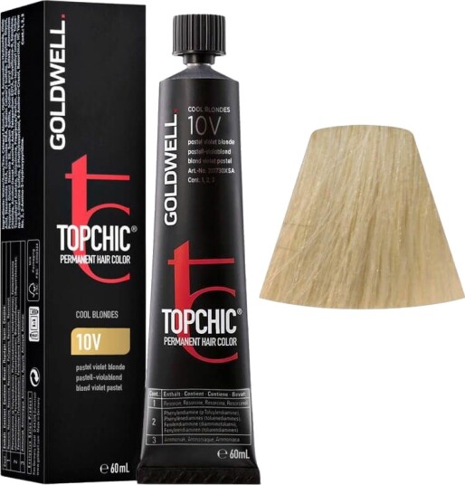 Goldwell Topchic Permanent Hair Color 10V Pastel Violet Blonde 60 ml