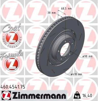 Bremseskive ZIMMERMANN 460.4541.75
