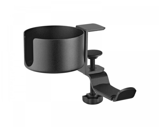 Hodetelefonholder med Koppholder - Svart Hodetelefonholder med Koppholder - Svart