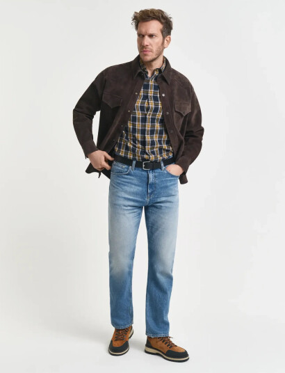 GANT Reg Windblown Flannel Check Shirt - Blue - M GANT Reg Windblown Flannel Check Shirt - Blue - M