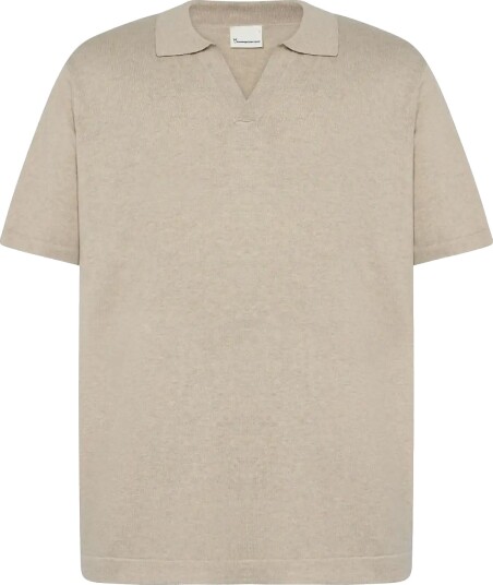 Knowledge Cotton Apparel Cashmere Knit Polo Grey M