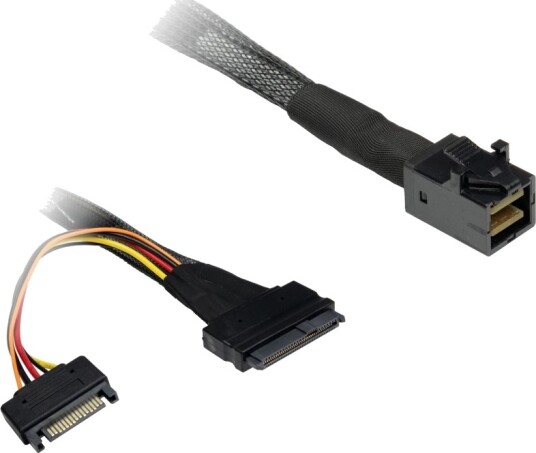 Inter-Tech - Sas Intern Kabel - Sas 24Gbit/S - Sff-8643 Til Sata-Strøm, U.2 (Sff-8639) - 75 Cm Inter-Tech - Sas Intern Kabel - Sas 24Gbit/S - Sff-8643 Til Sata-Strøm, U.2 (Sff-8639) - 75 Cm