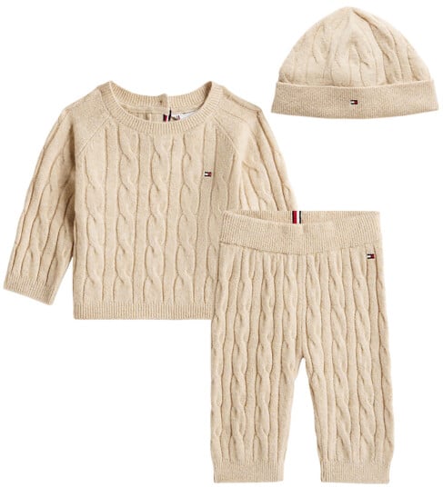 Tommy Hilfiger Gaveeske Genser/Bukser/Lue Strikk Maltet me 2 år 92 Genser Brun