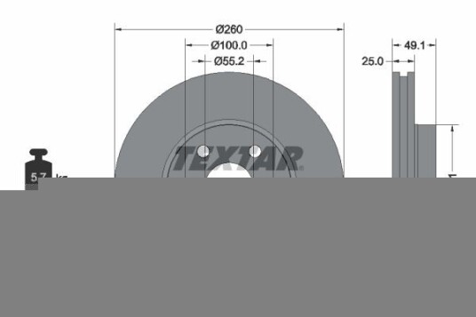 Bremseskive TEXTAR 92096903 Bremseskive TEXTAR 92096903
