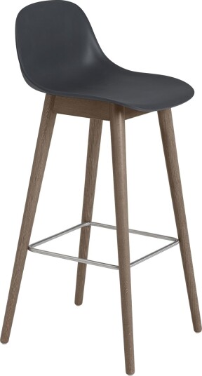 Muuto Fiber Barkrakk med Base og Ryggstøtte Sort/ Brun H97,5 cm