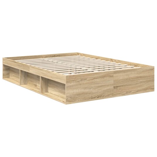 Sengestamme med hodegjerde Sonoma eik 135 x 190 cm Massiv furu
