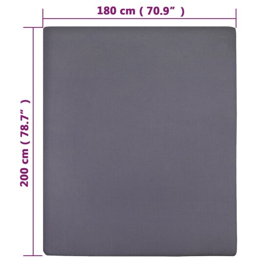 vidaXL Jerseylaken antrasitt 180x200 cm bomull vidaXL Jerseylaken antrasitt 180x200 cm bomull