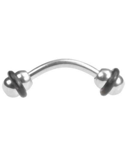 Utgått Rubber Dual Ball 1.2 x 8 mm Øyenbrynspiercing