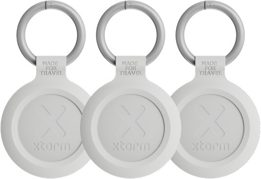Xtorm TravelTag Bluetooth Tracker 3-pack Ash White - Vanntett for iOS og Android