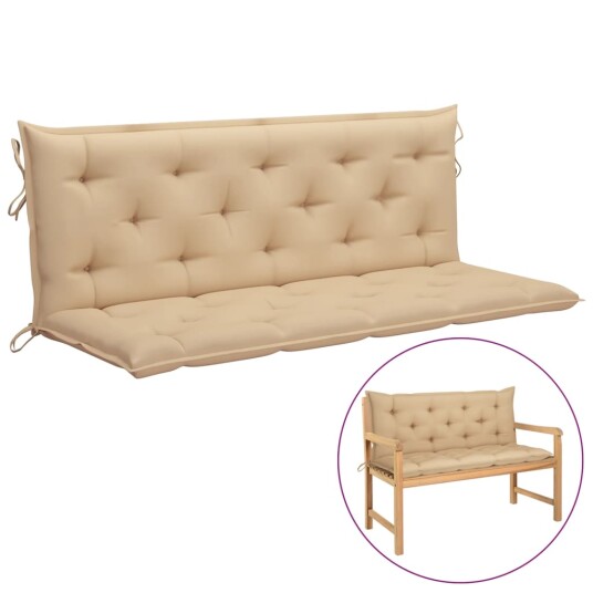 vidaXL Pute til hagebenk beige 150 cm oxford stoff