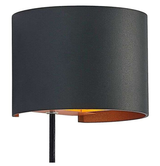 Arcchio Zuzana alu-vegglampe, rund, svart Arcchio Zuzana alu-vegglampe, rund, svart