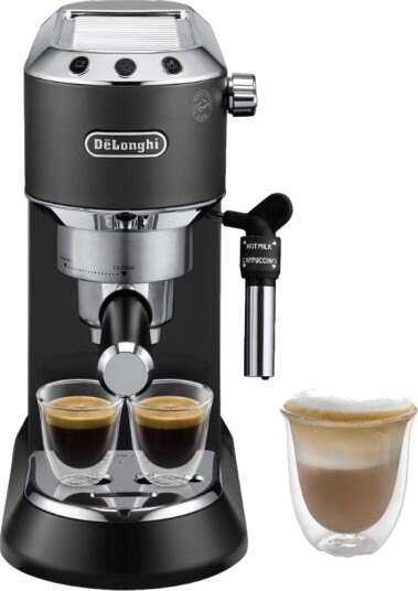 DeLonghi Dedica EC685BK Espressomaskin med Melkeskummer - 15 Bar - Svart DeLonghi Dedica EC685BK Espressomaskin med Melkeskummer - 15 Bar - Svart