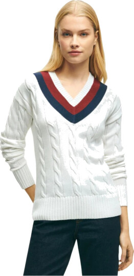 Brooks Brothers Dame Strikkevarer Hvit M,