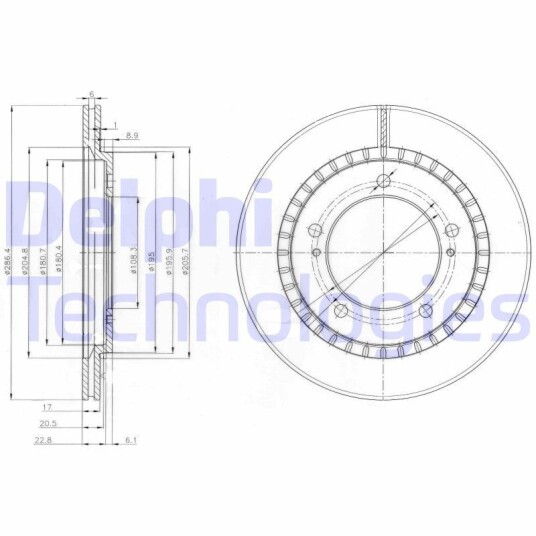 Bremseskive DELPHI BG3820 Bremseskive DELPHI BG3820