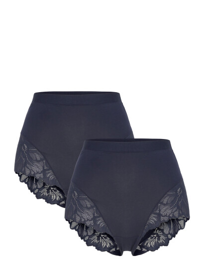 Lindex Brief High Blenda Co W Lace 2 Navy XS