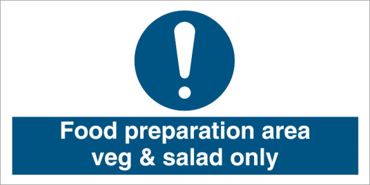 Food preparation area veg and salad only
