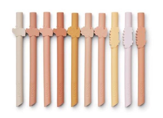 Liewood Badu Sugerør 10pk   Rosa Multimix