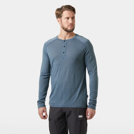 Helly Hansen HH Durawool Long Sleeve Henley Herre Marineblå XL