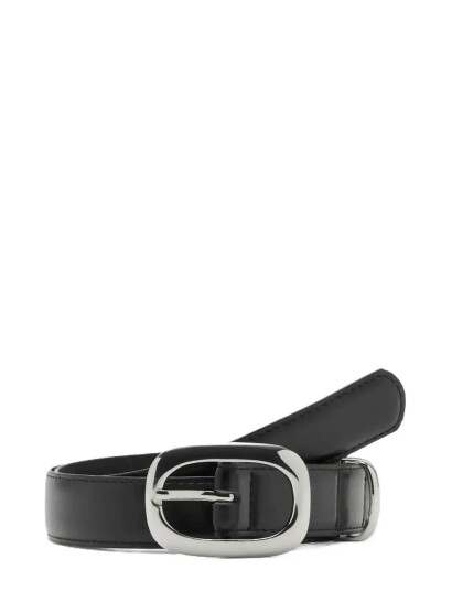 Mango Square Buckle Belt   Black   S