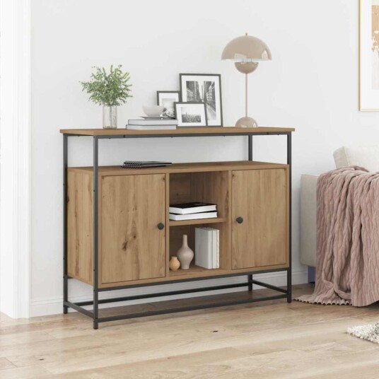 Sideboard Artisan Eik 100x35x80 cm Ingeniørtre og Stål