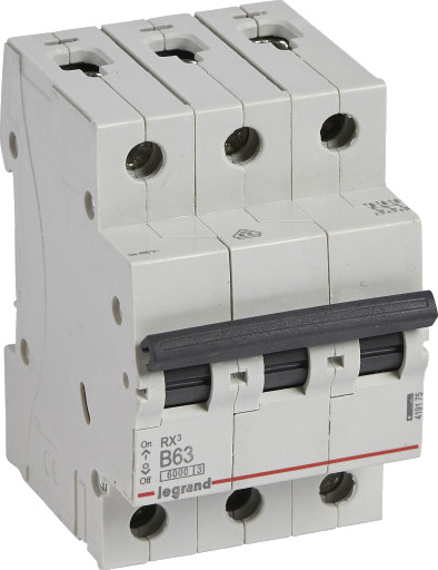 Legrand 4 stk RX³ MCB automatsikring B63 3P 3M 6kA