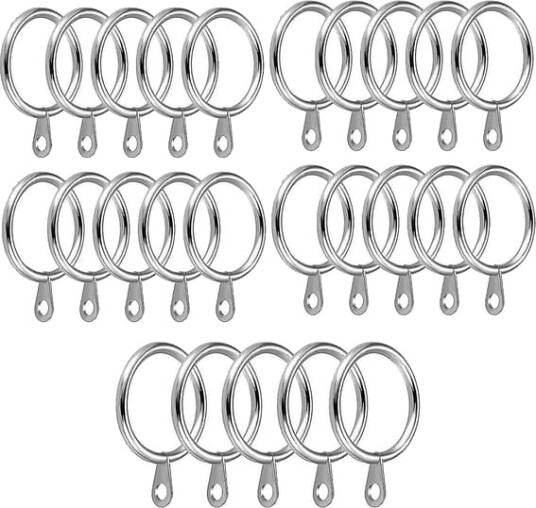 24 pakning metallgardinringer 30 mm innvendig diameter maljer for gardinstenger stenger og draperier Si