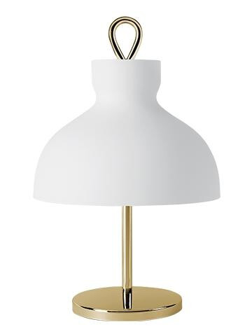 TATO Arenzano Bordlampe Lav Hvit & Messing TATO Arenzano Bordlampe Lav Hvit & Messing