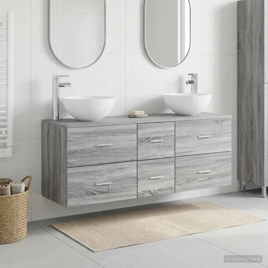 vidaXL Baderomsskapsett 3 stk. GrÄ Sonoma 49,5 x 41 x 64,5 cm vidaXL Baderomsskapsett 3 stk. GrÄ Sonoma 49,5 x 41 x 64,5 cm