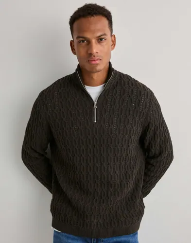 Only & Sons Onsleonard Life Reg 7 Half Zip Knit Gensere med glidelås Brun