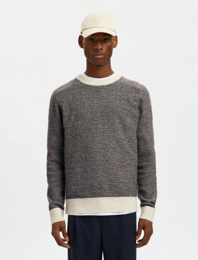 Selected Slhrai Ls Knit Crew Neck Noos - Brown - S Selected Slhrai Ls Knit Crew Neck Noos - Brown - S