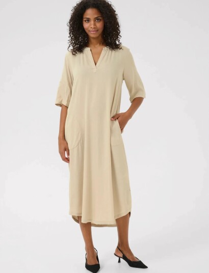 Kaffe Kamilia Kaftan Dress Beige 34