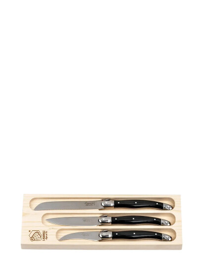 Laguiole Style de Vie Kitchen Knives 1012 Set 3 Laguiole Black 26.2X9.5X1.9CM Laguiole Style de Vie Kitchen Knives 1012 Set 3 Laguiole Black 26.2X9.5X1.9CM