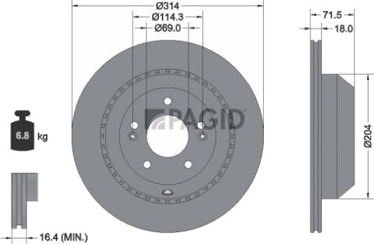 PAGID 56008NC Bremseskive PAGID 56008NC Bremseskive