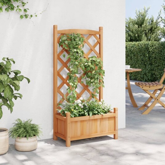 Plantekasse med espalier brun heltre gran