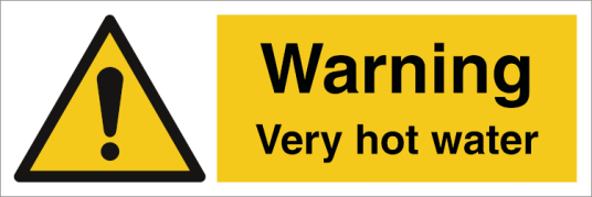 Jo Safety Warning Very hot water Selvklebende vinyl 100 x 300 mm Jo Safety Warning Very hot water Selvklebende vinyl 100 x 300 mm