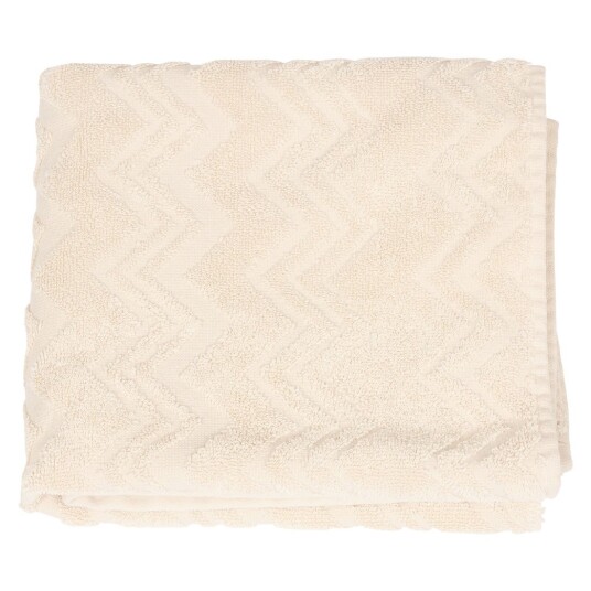 Zig Zag ensfarget håndkle 30x30 Natur