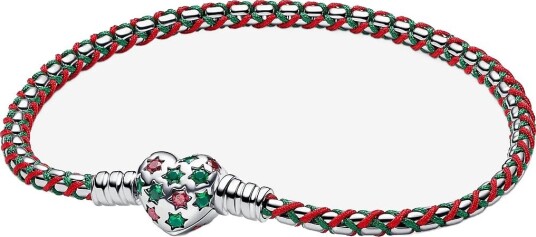 Pandora Peppermint Cord Box Chain Bracelet - RED - 18 cm
