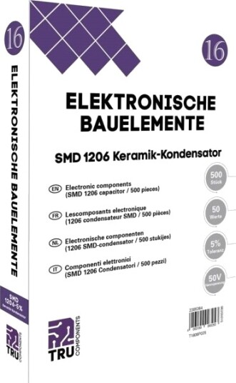 Tru Components T1806p025 Keramisk Kondensator Smd 1206 50 V 5 % L X B 3,2 X 1,6 Mm 500 Stk Tape Cut Tru Components T1806p025 Keramisk Kondensator Smd 1206 50 V 5 % L X B 3,2 X 1,6 Mm 500 Stk Tape Cut