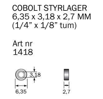 Cobolt 1418 Kulelager 6,35 x 3,18 x 2,7 mm Maskintilbehør & forbruk