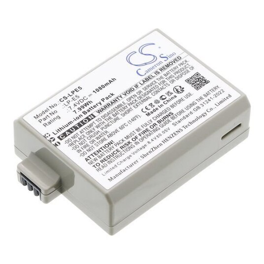 Canon EOS Rebel XS 18-55IS Kit batteri (1080 mAh 7.4 V) Canon EOS Rebel XS 18-55IS Kit batteri (1080 mAh 7.4 V)