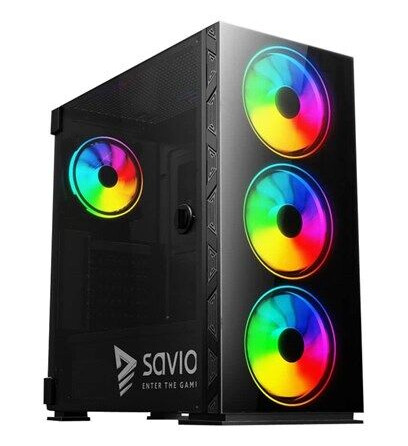 Savio Prime X1 ARGB - MDT - extended ATX - Kabinett - Tower - Svart