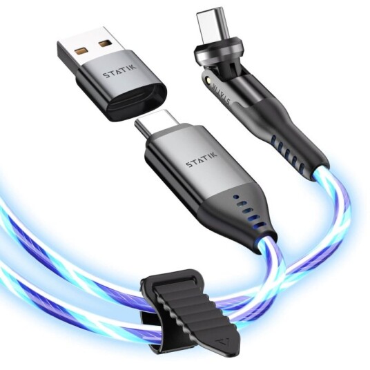 STATIK Kabel PowerPivot Pro Glowing LED USB-C Til USB-C 1m