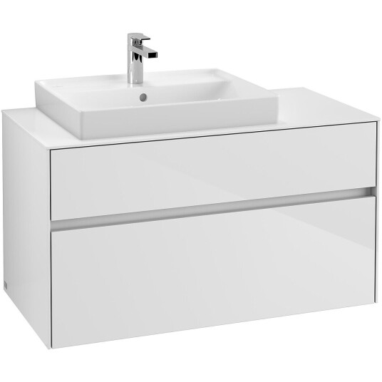 Villeroy & Boch  Collaro Servantskap med 2 skuffer 100x50x54,8 cm u/lys Hvit Høyglans