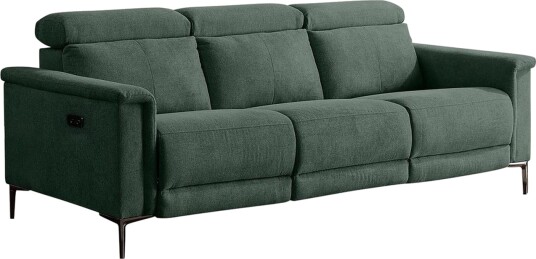 Sofa 3 seter Lund Mørk grønn Belfast stoff Elektrisk recliner Mørk grønn Belfast stoff Elektrisk recliner