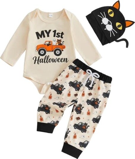 Bagilaanoe Halloween Babysett med Body, Bukse og Lue 3 Deler