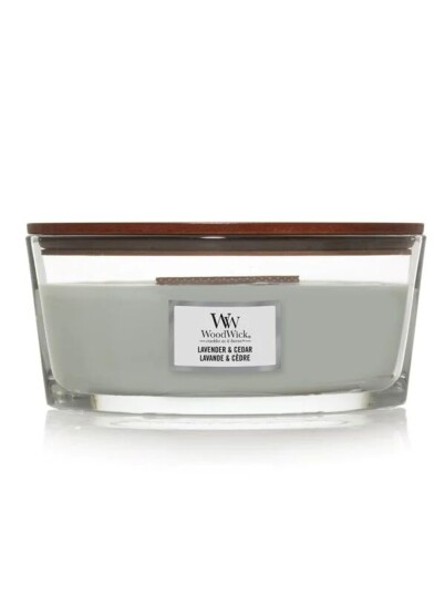 WoodWick Scented candle with wooden lid   Lavender & Cedar