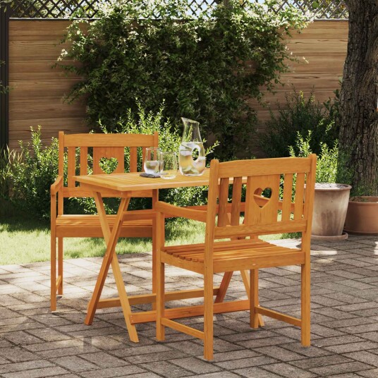  Utendørs benk 2 pcs Naturlig 56 x 55,5 x 90 cm Solid akasietre