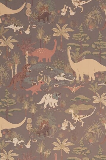 Majvillan Tapet Dinosaur Vibes Evening Grey