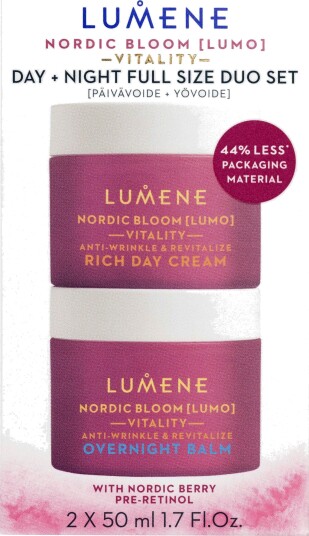 Lumene Nordic Bloom Vitality Day Cream + Overnight Balm Duo Set Lumene Nordic Bloom Vitality Day Cream + Overnight Balm Duo Set